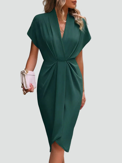 Loravelle | Wrap V-Neck Midi Cocktail Dress