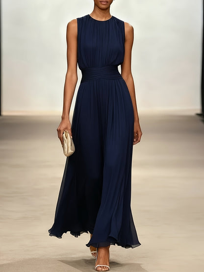 Rosemary | Ruched Waist Pleated Wedding Guest Maxi Dress