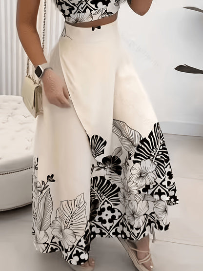 Calla | Botanical Print Halter Skirt Set
