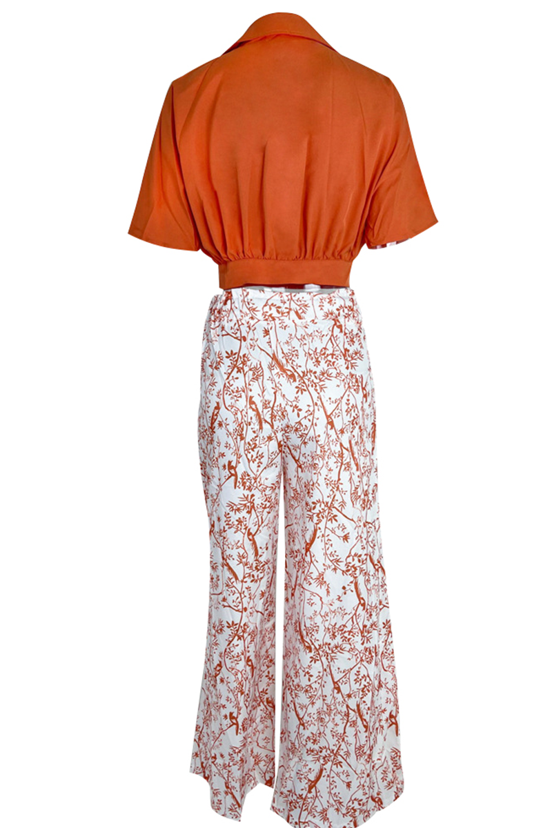 Nerelle | Printed Wide-Leg Two-Piece Set