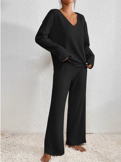 Esmae | Ribbed Knit Top and Trouser Set