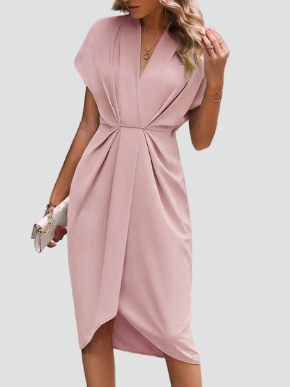Loravelle | Wrap V-Neck Midi Cocktail Dress