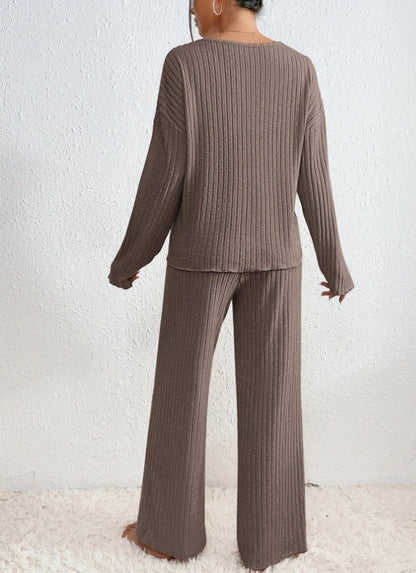 Esmae | Ribbed Knit Top and Trouser Set