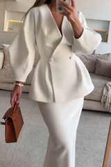 Liana | V-Neck Button Top and Trouser Set