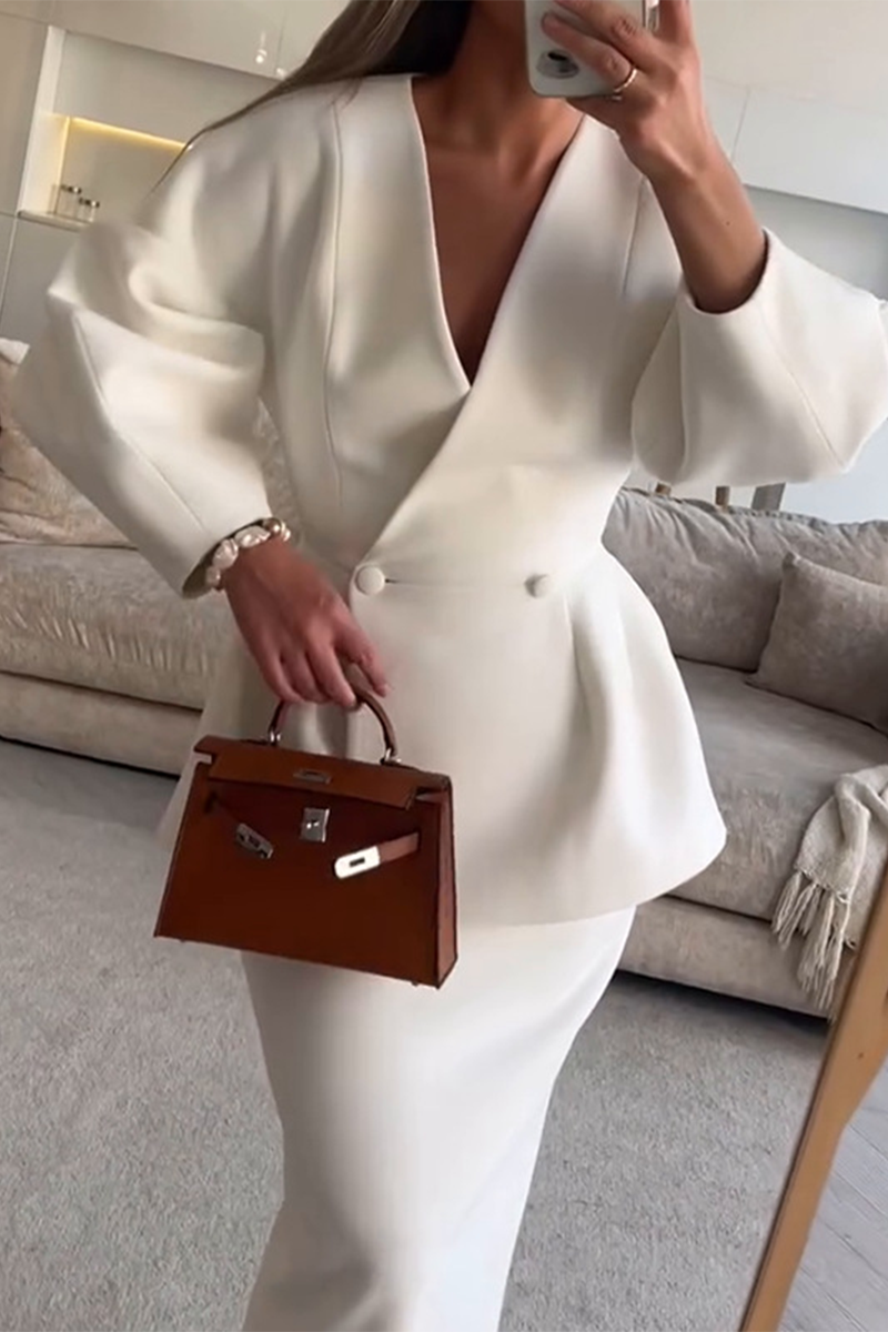 Liana | V-Neck Button Top and Trouser Set