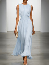 Rosemary | Ruched Waist Pleated Wedding Guest Maxi Dress