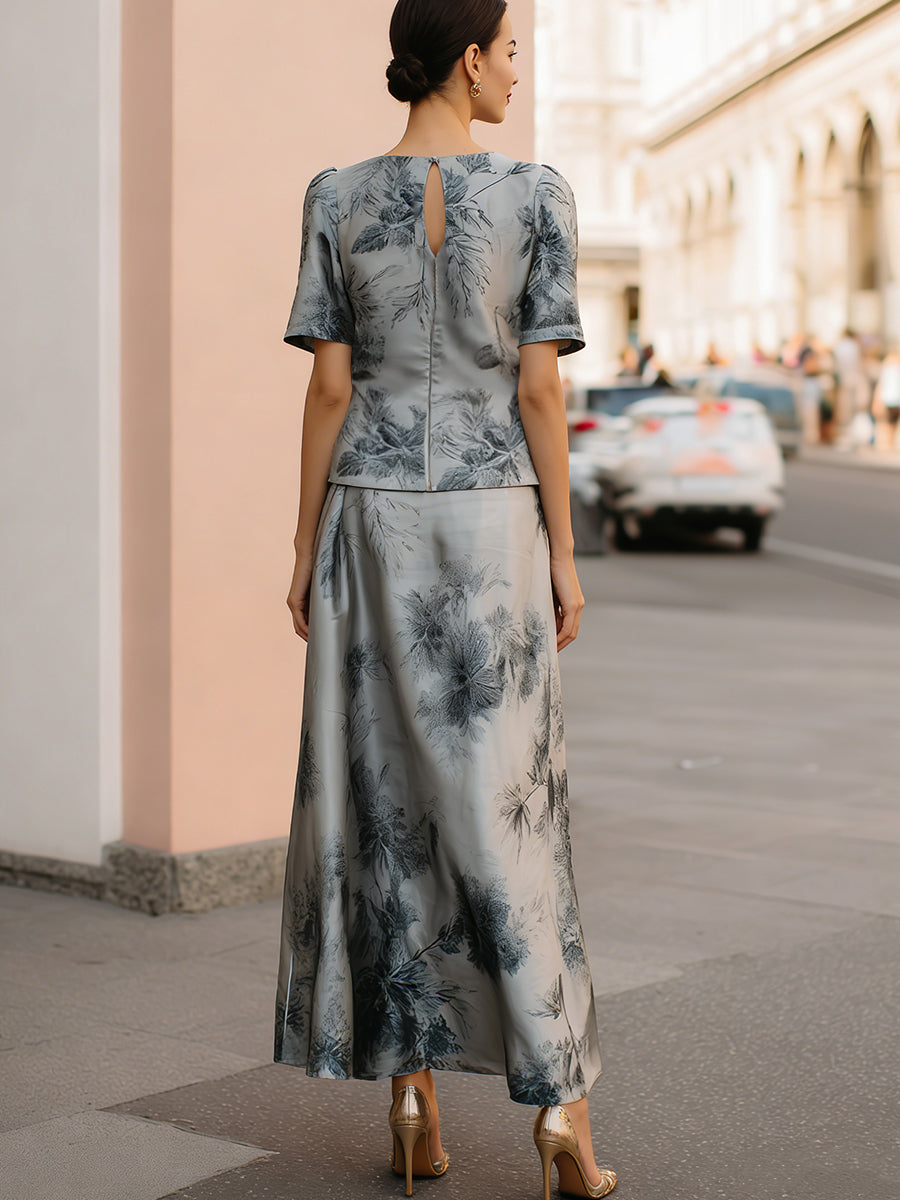 Celeste | Floral Top and Maxi Skirt Set