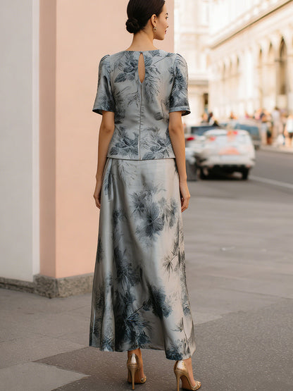 Celeste | Floral Top and Maxi Skirt Set