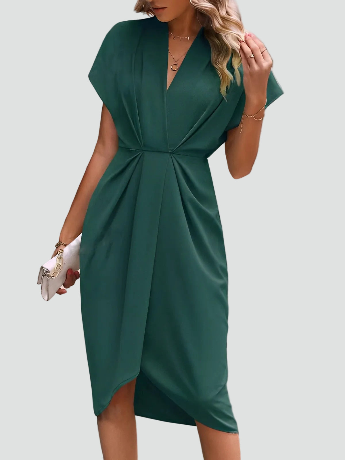Loravelle | Wrap V-Neck Midi Cocktail Dress