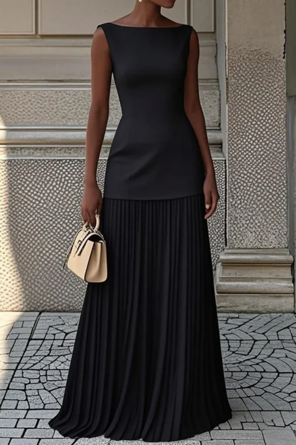 Elodie | Pleated Wedding Guest Maxi Dress