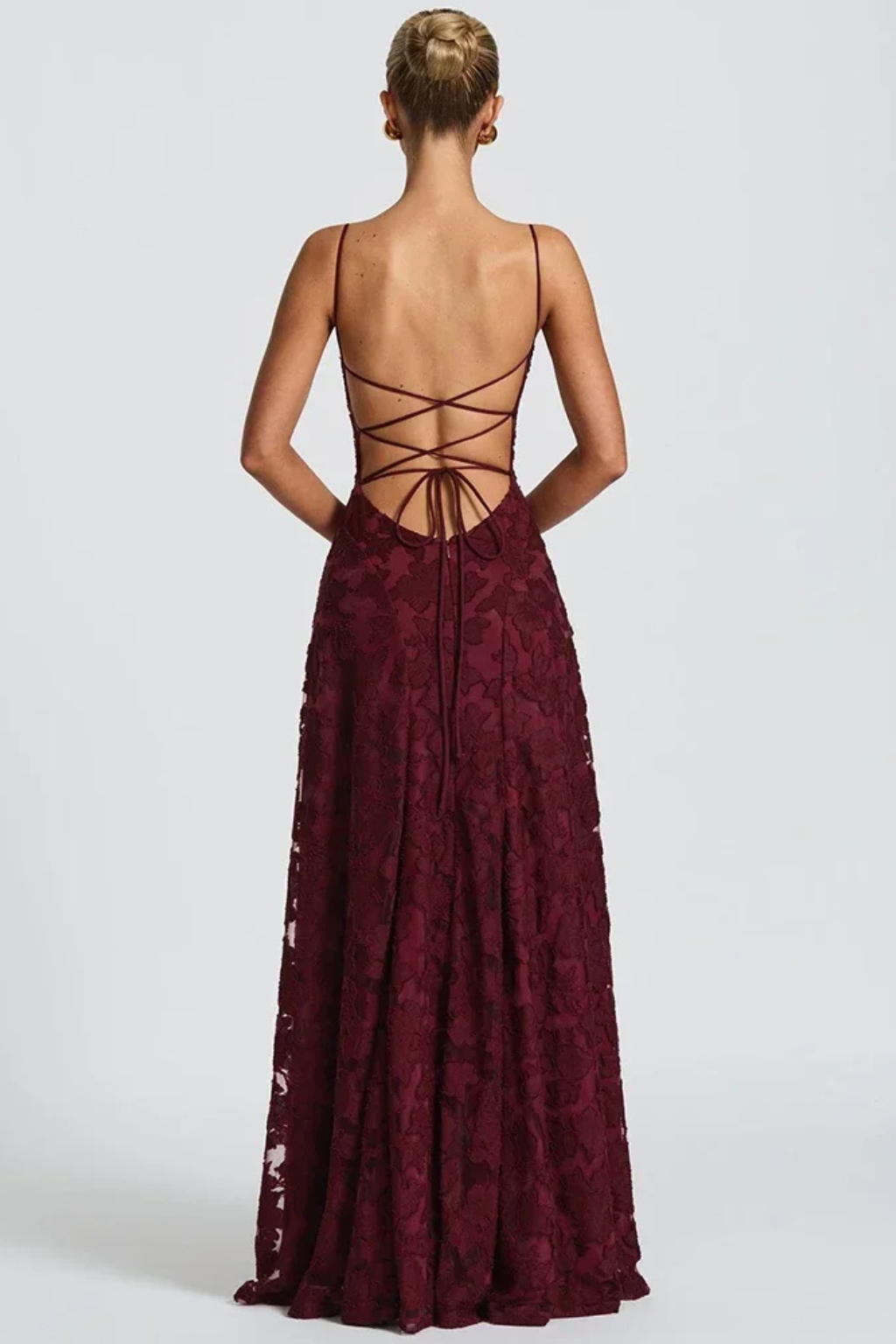 Iris | Floral Jacquard Wedding Guest Maxi Dress