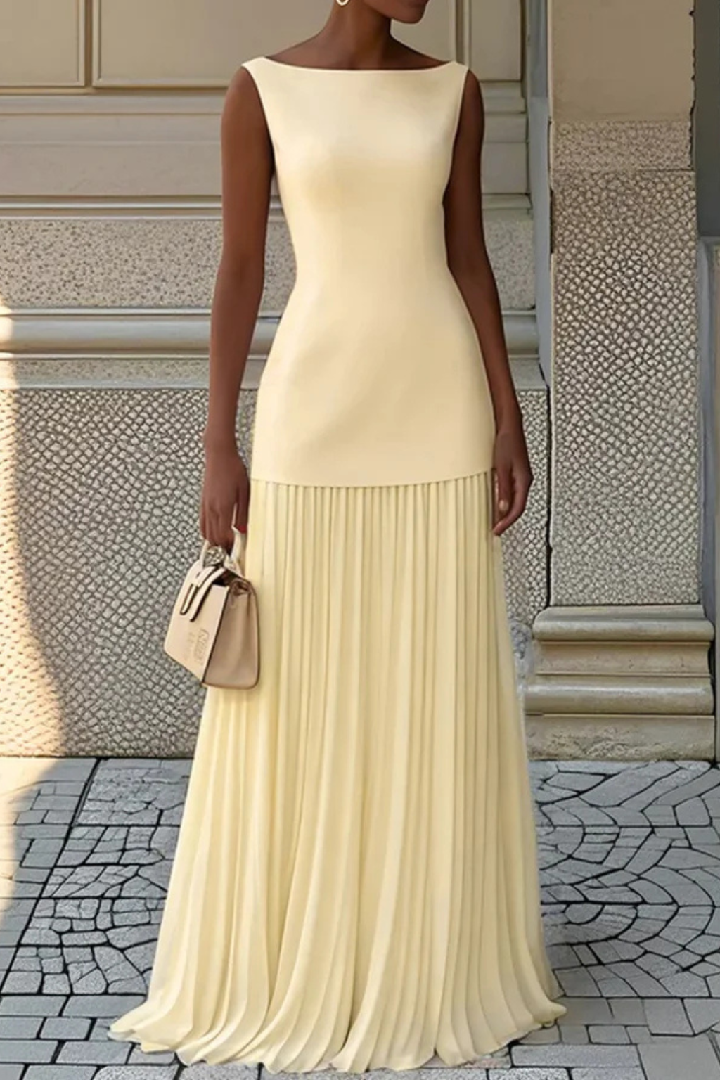 Elodie | Pleated Wedding Guest Maxi Dress
