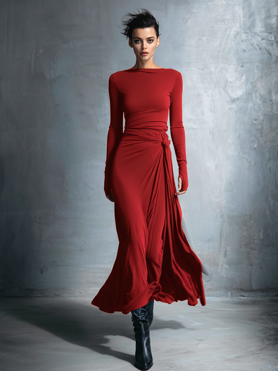 Greer | Knot-Front Wrap Maxi Dress