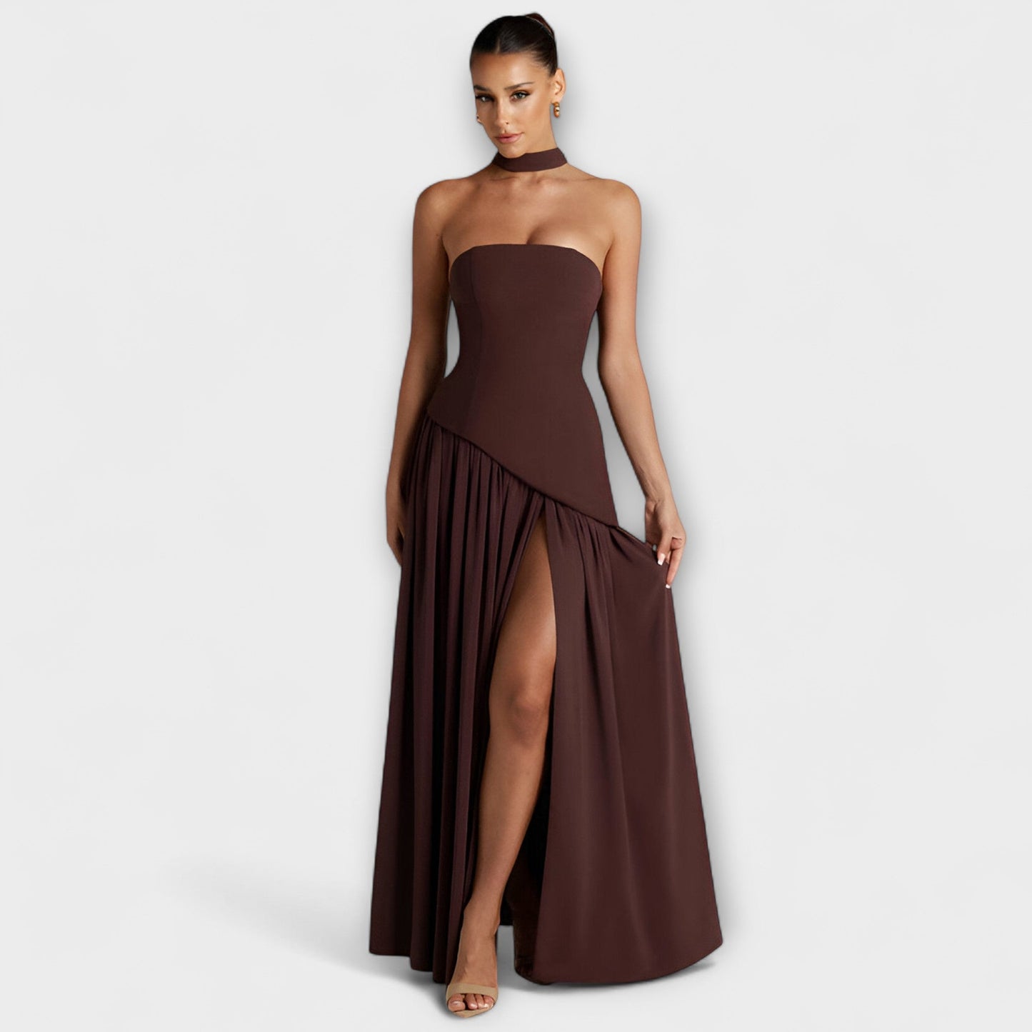 Kiera | Contrast Prom Maxi Dress
