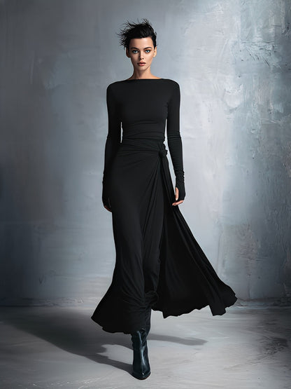 Greer | Knot-Front Wrap Maxi Dress