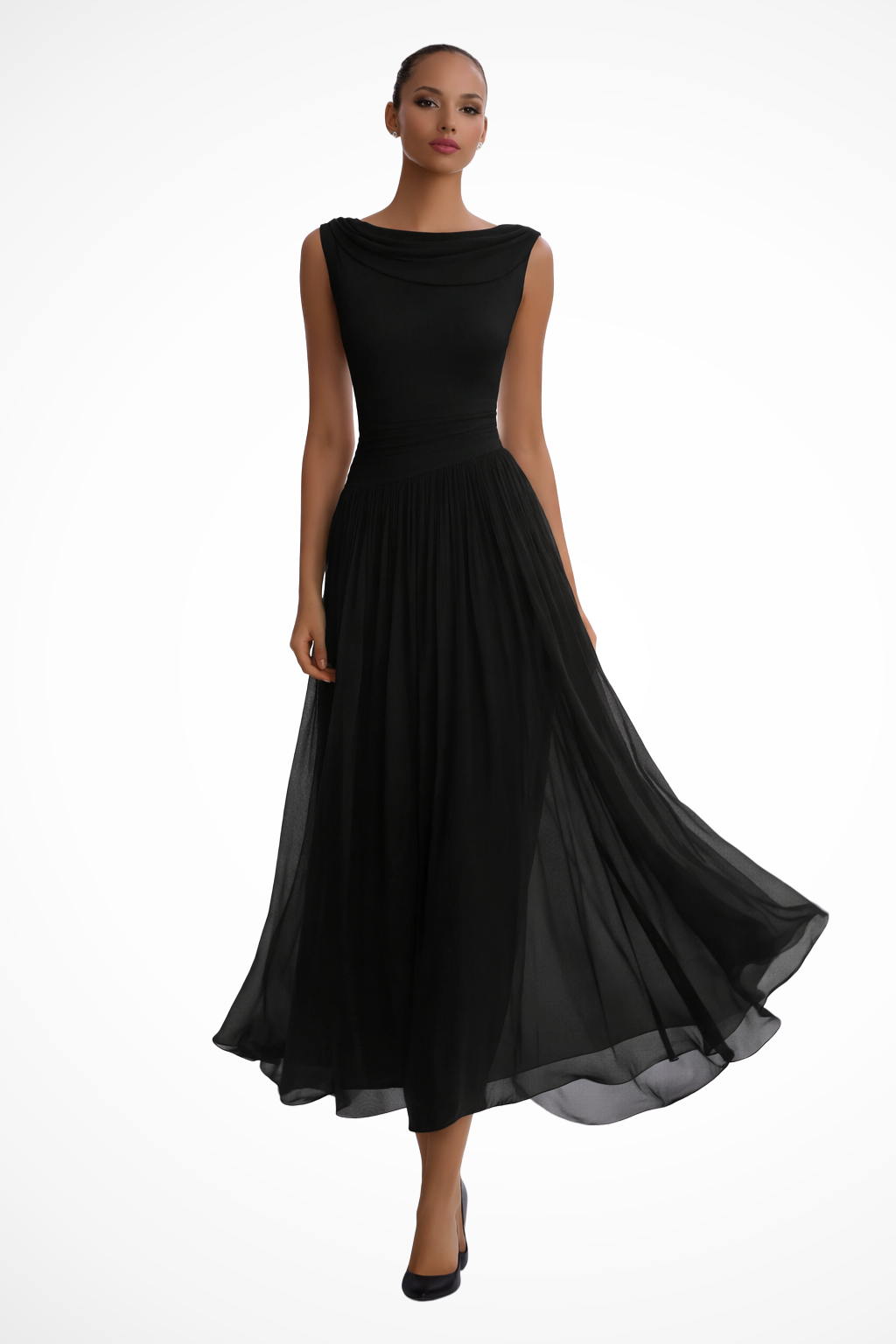 Seraphina | Draped Pleated Midi Dress