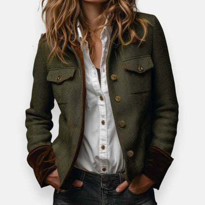 Sabine | Tweed Jacket with Velvet Trim
