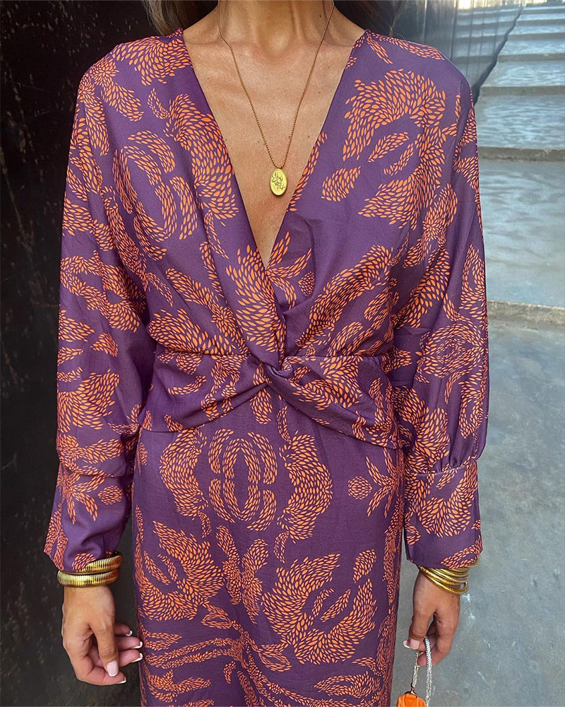 Seraphina | Draped Long Sleeve Wedding Guest Midi Dress