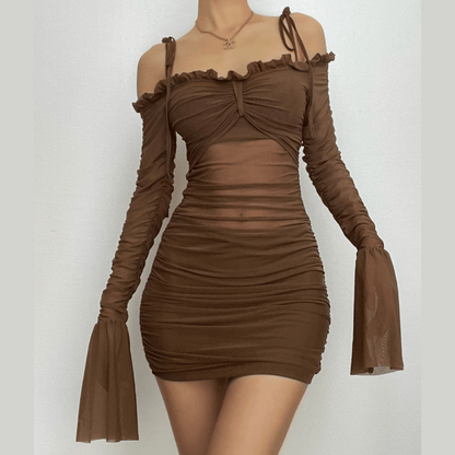 Adaline | Long Sleeve Ruffle Mini Dress
