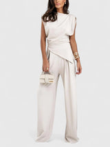 Sharon | Asymmetric Top & Wide Leg Pants Set