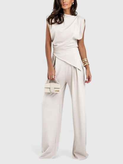Sharon | Asymmetric Top & Wide Leg Pants Set