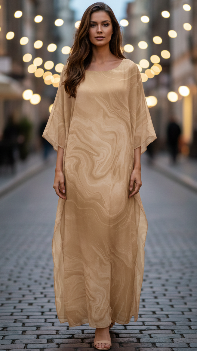 Auralie | Chiffon Kaftan Maxi Dress