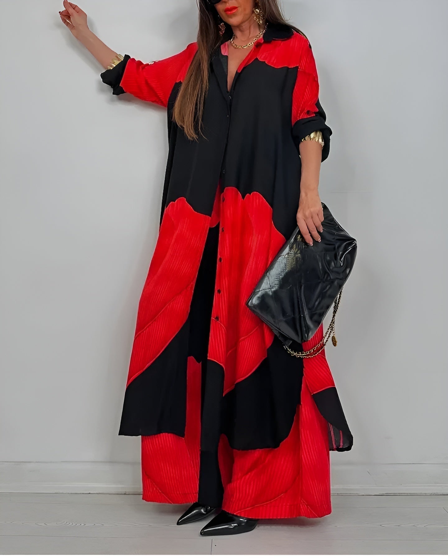 Calista | Collared Shirt & Wide-Leg Pants Set