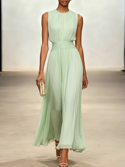 Rosemary | Ruched Waist Pleated Wedding Guest Maxi Dress