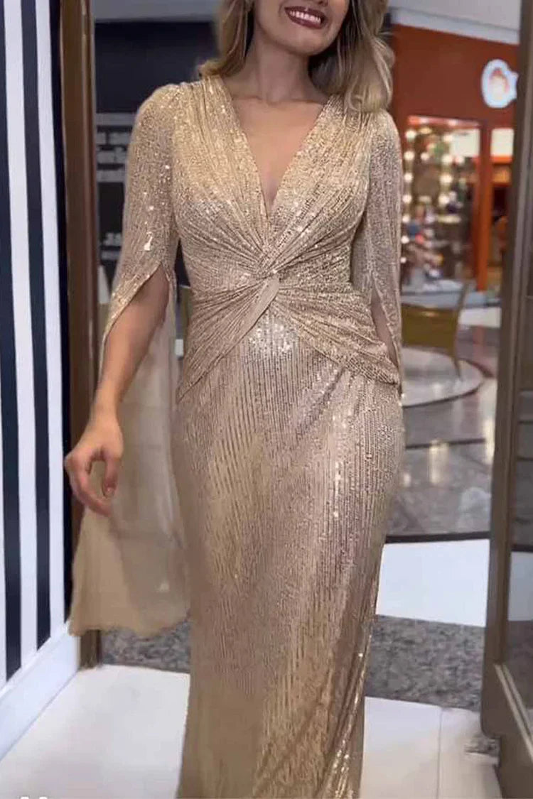 Ophelia | Sequin Long-Sleeve Maxi Dress
