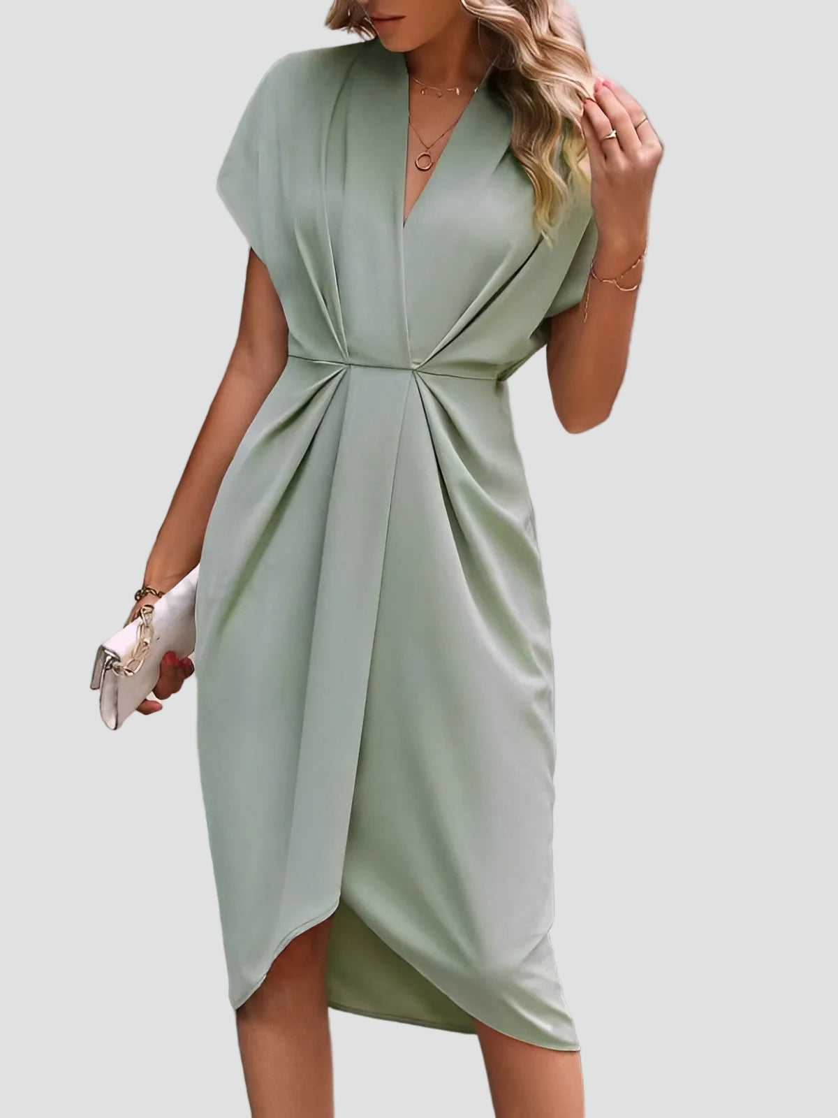 Loravelle | Wrap V-Neck Midi Cocktail Dress
