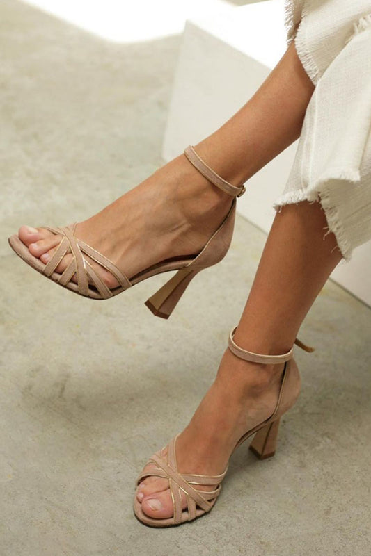 Coline | Peep-Toe Strappy Heeled Sandals