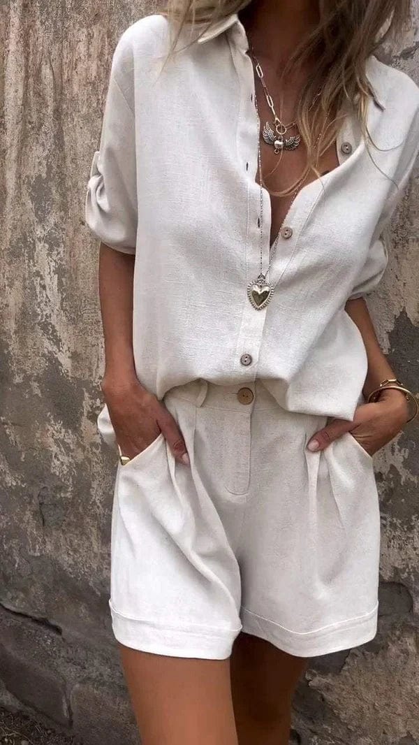 Jamie | Linen Look Shorts Set