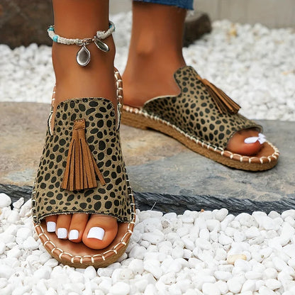 Maïté | Tasseled Flat Slide Sandals