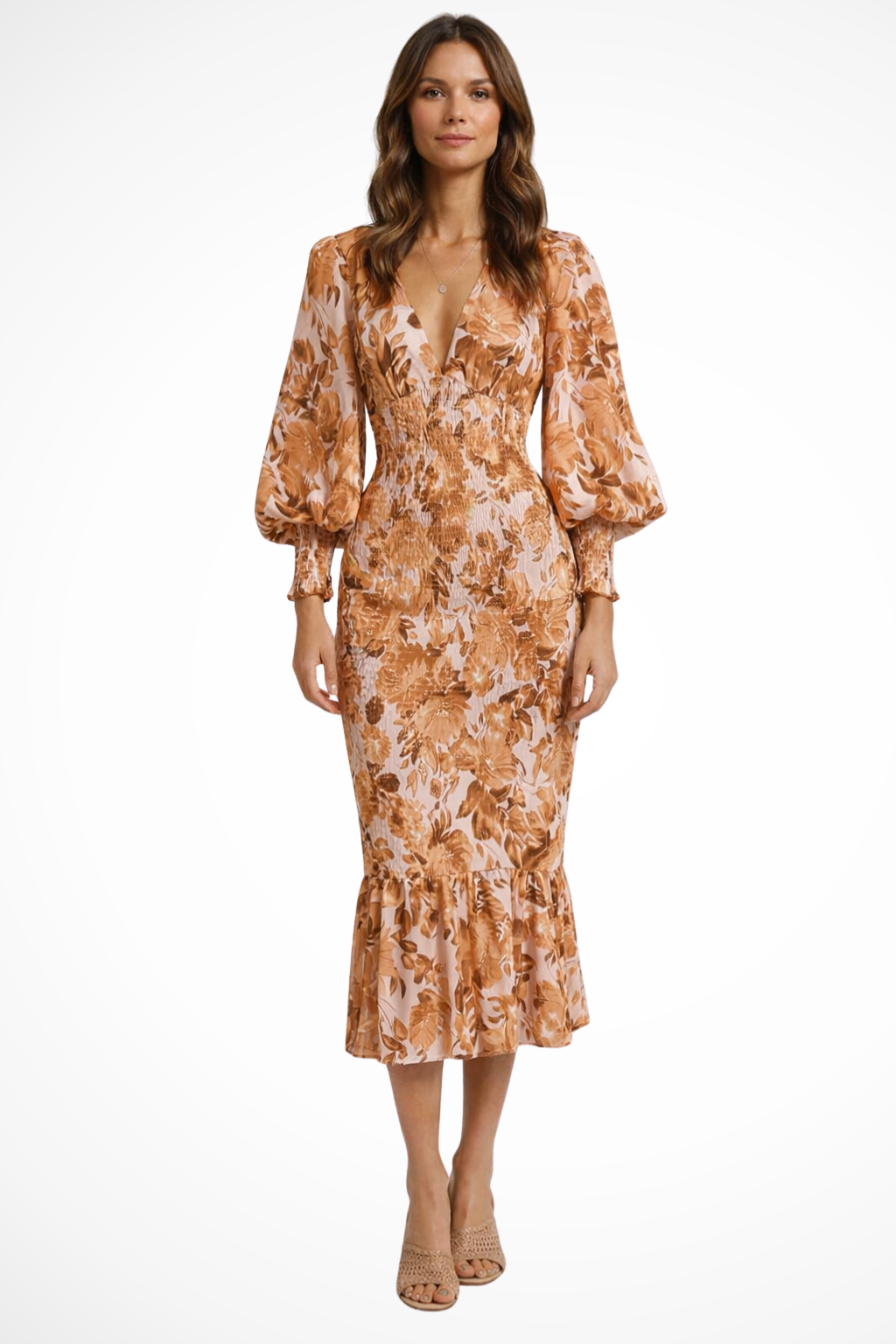 Sienna | Floral Long Sleeve Midi Dress