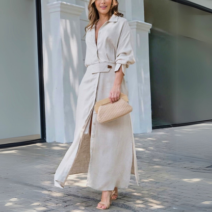 Hélène | V-Neck Wedding Guest Maxi Dress