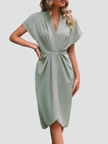 Loravelle | Wrap V-Neck Midi Cocktail Dress