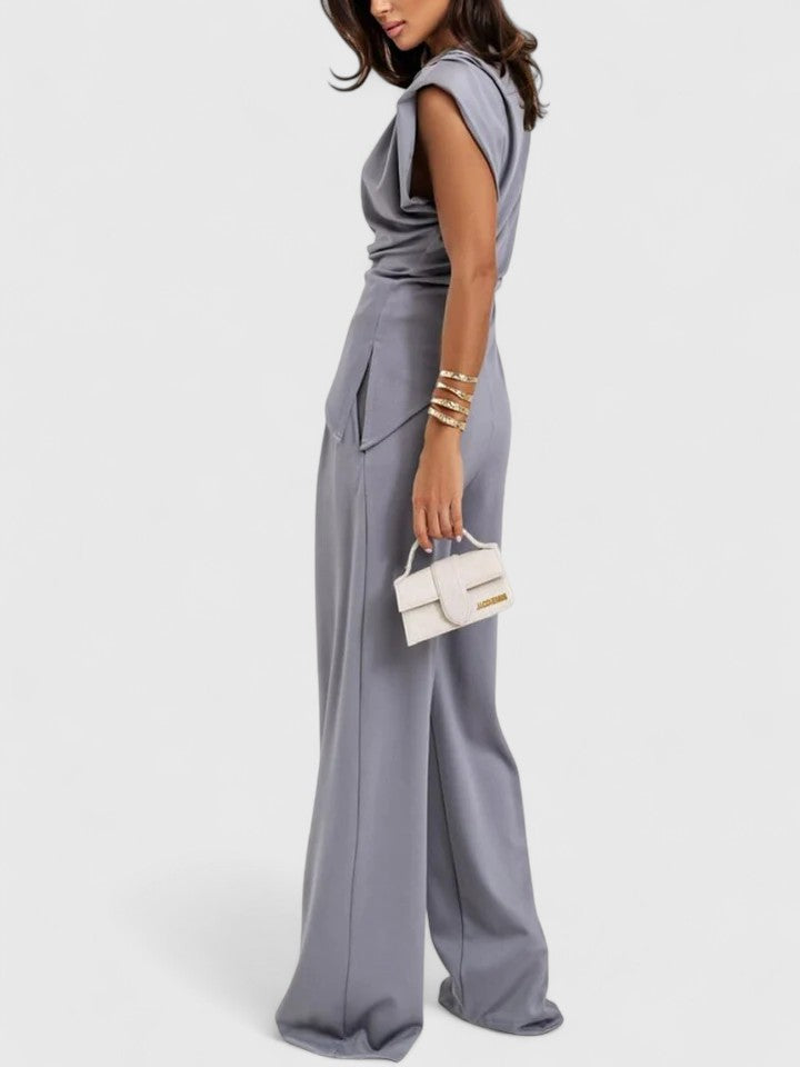 Sharon | Asymmetric Top & Wide Leg Pants Set