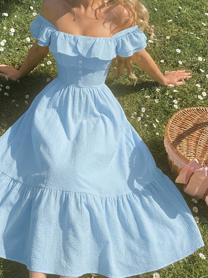 Marielle | Off-Shoulder Ruffled Maxi Dress