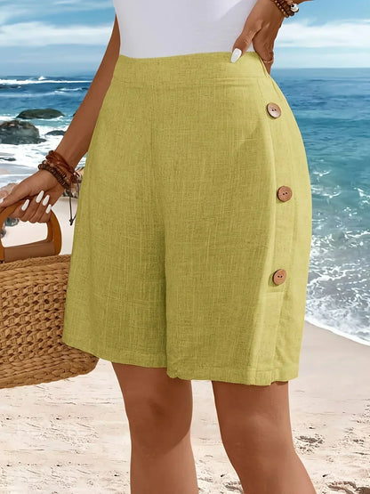Lucille | Button-Up Relaxed Summer Shorts