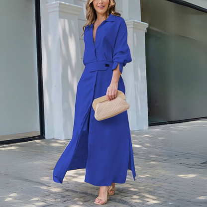 Hélène | V-Neck Wedding Guest Maxi Dress