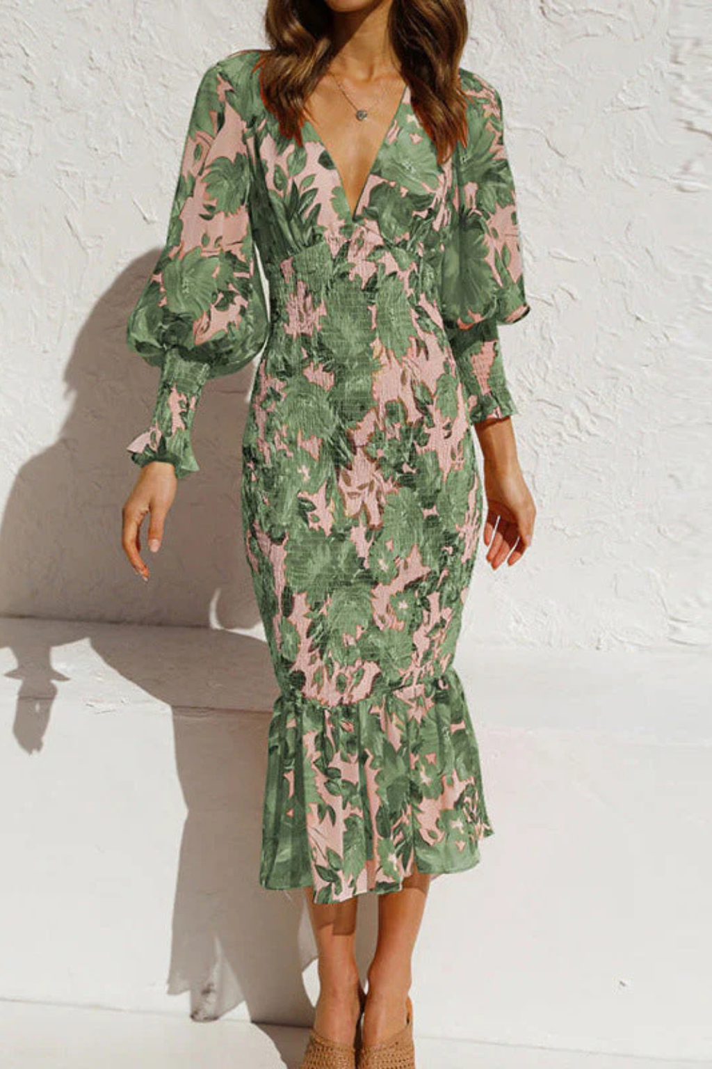 Sienna | Floral Long Sleeve Midi Dress