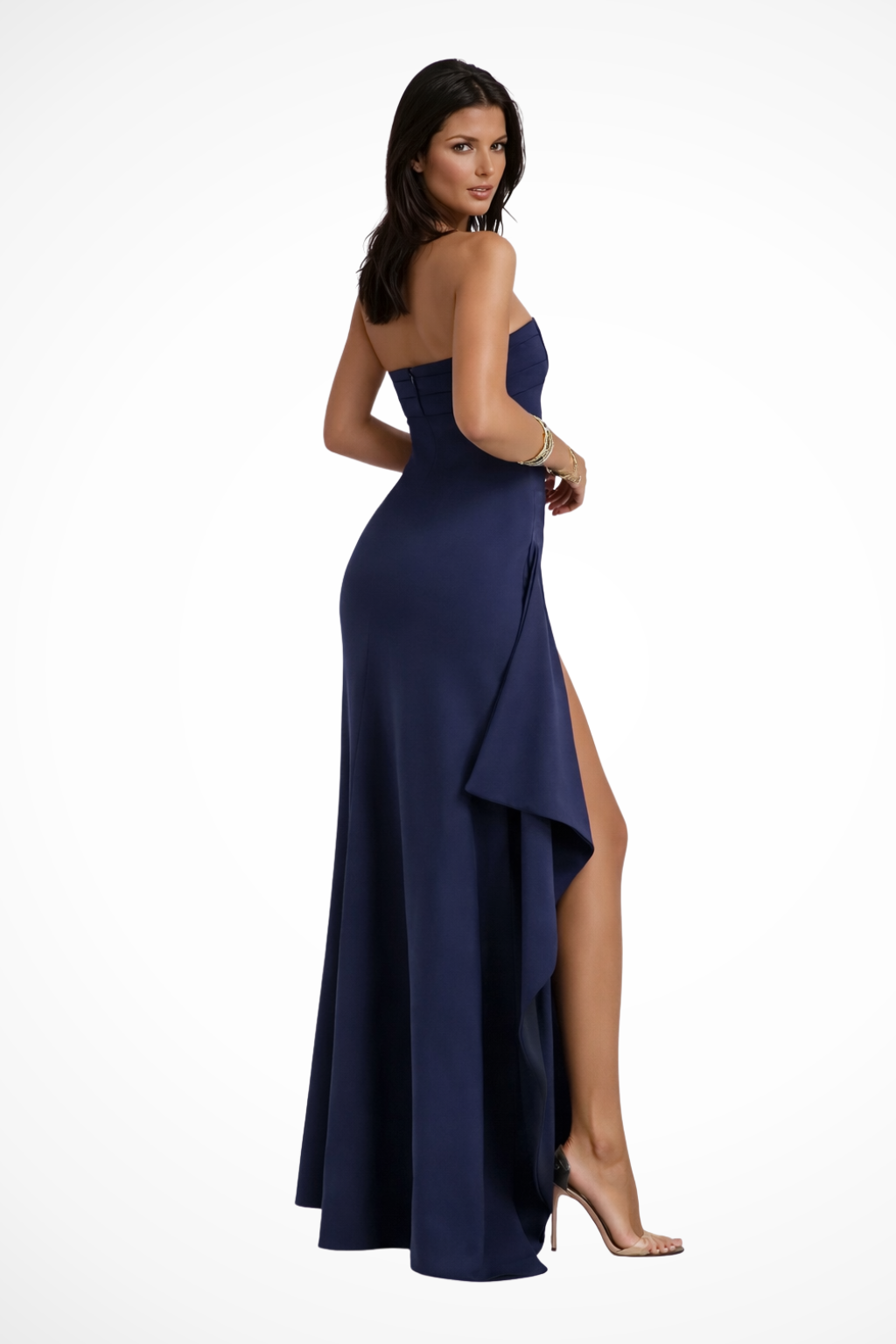Aurelia | Strapless High Slit Wedding Guest Maxi Dress