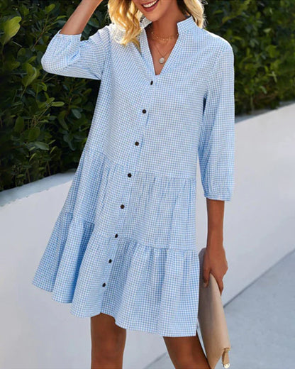 Norah | Checked Summer Midi Dress