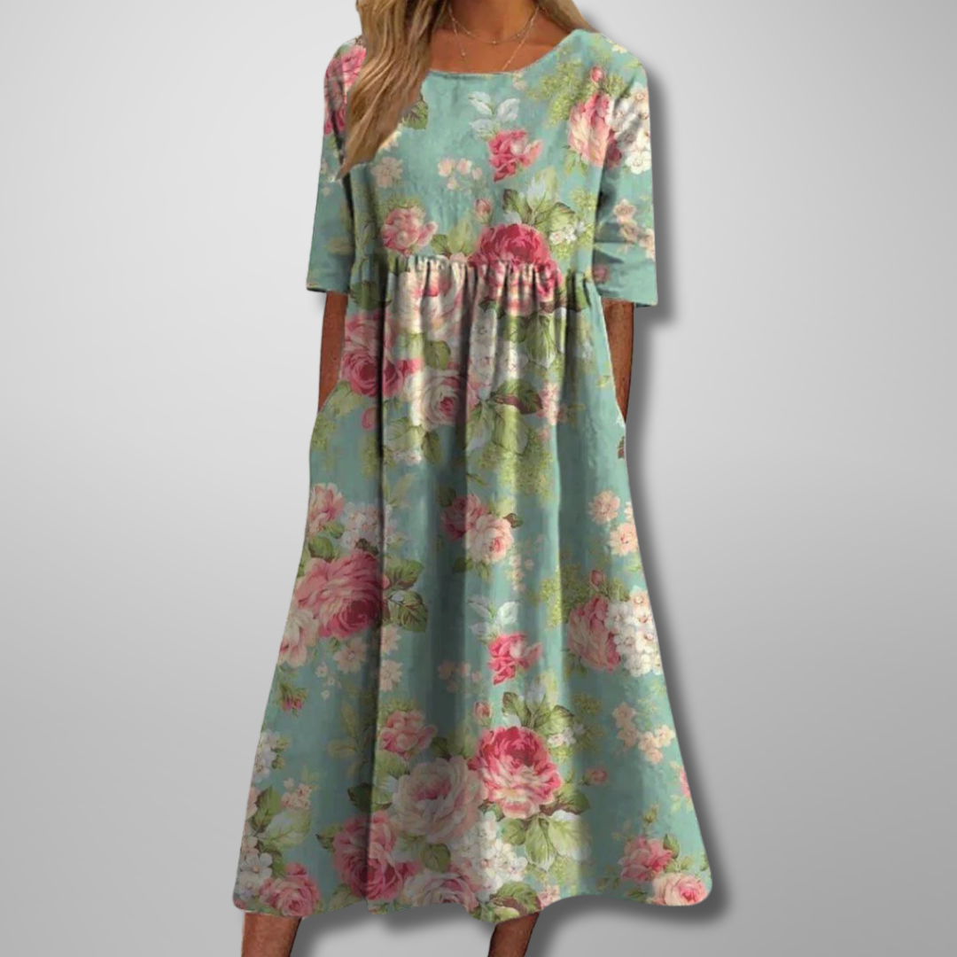 Flora | Floral Loose Fit Midi Dress