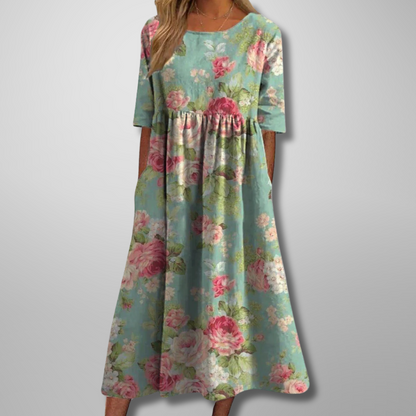 Flora | Floral Loose Fit Midi Dress