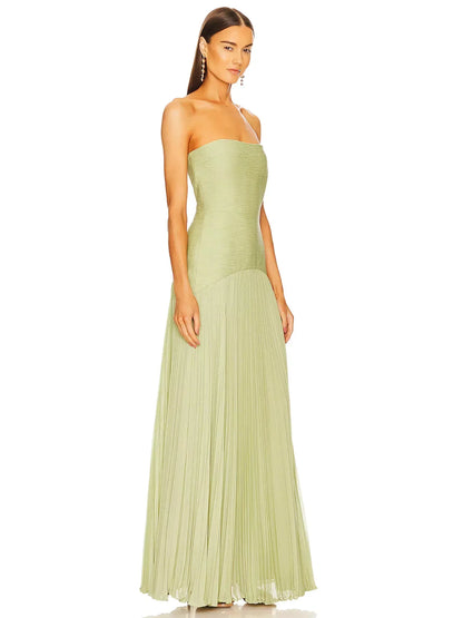 Sorelle | Strapless Pleated Maxi Dress