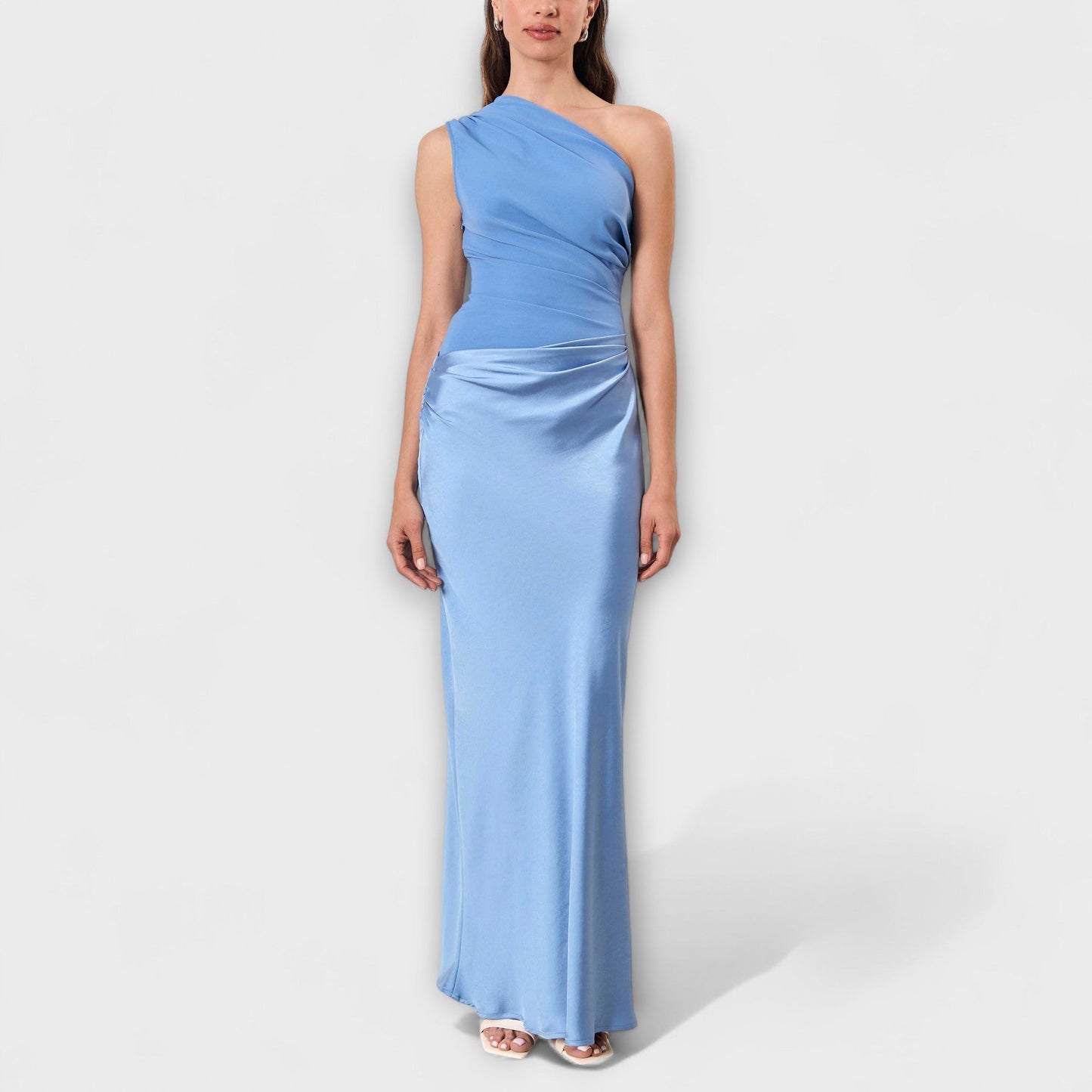 Vivienne | One Shoulder Pleated Asymmetric Prom Maxi Dress
