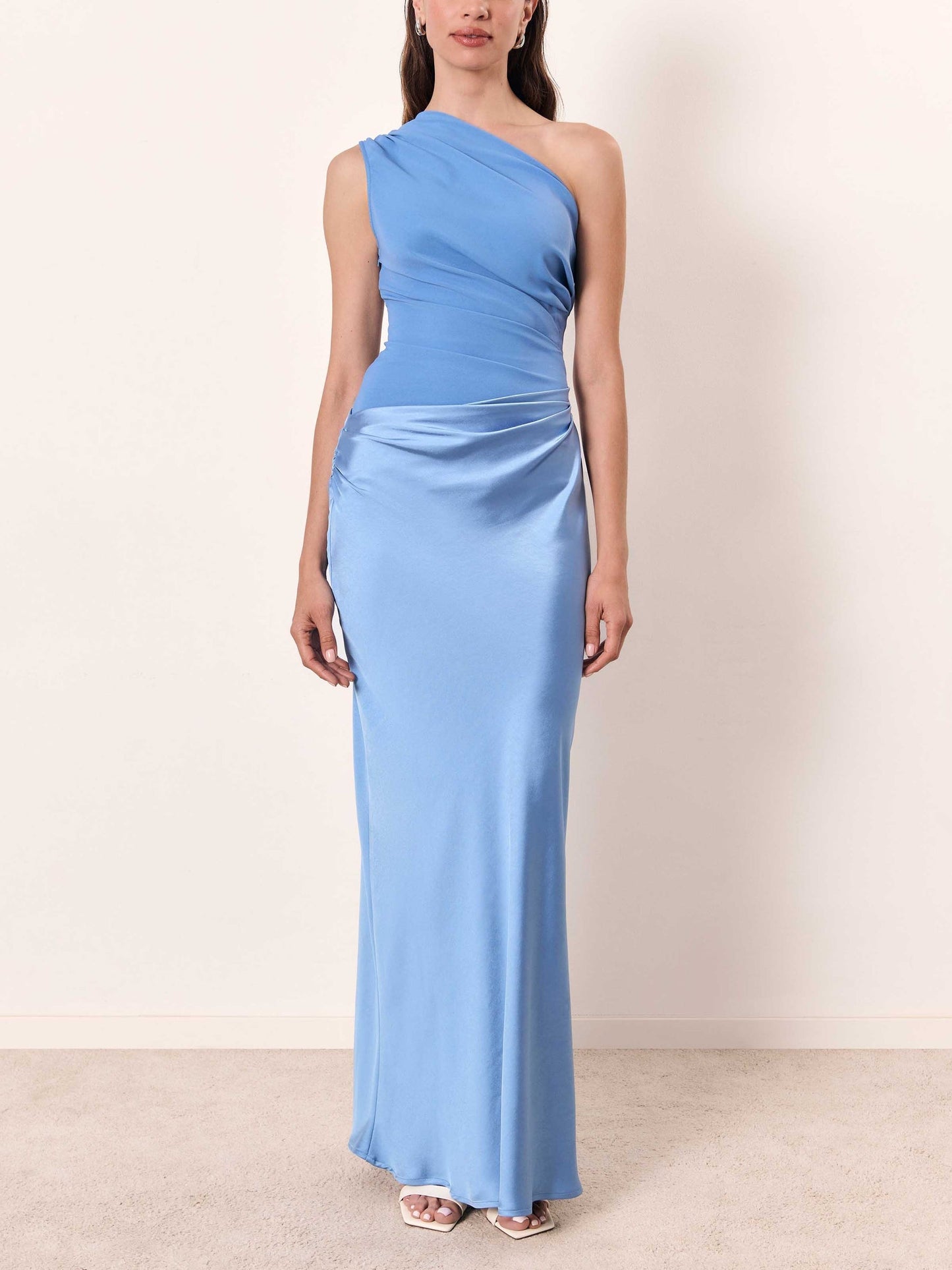 Zafira | One-Shoulder Pleated Wedding Guest Maxi Dress