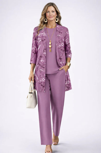 Margaret | Three-Piece Cardigan, Top & Trouser Set