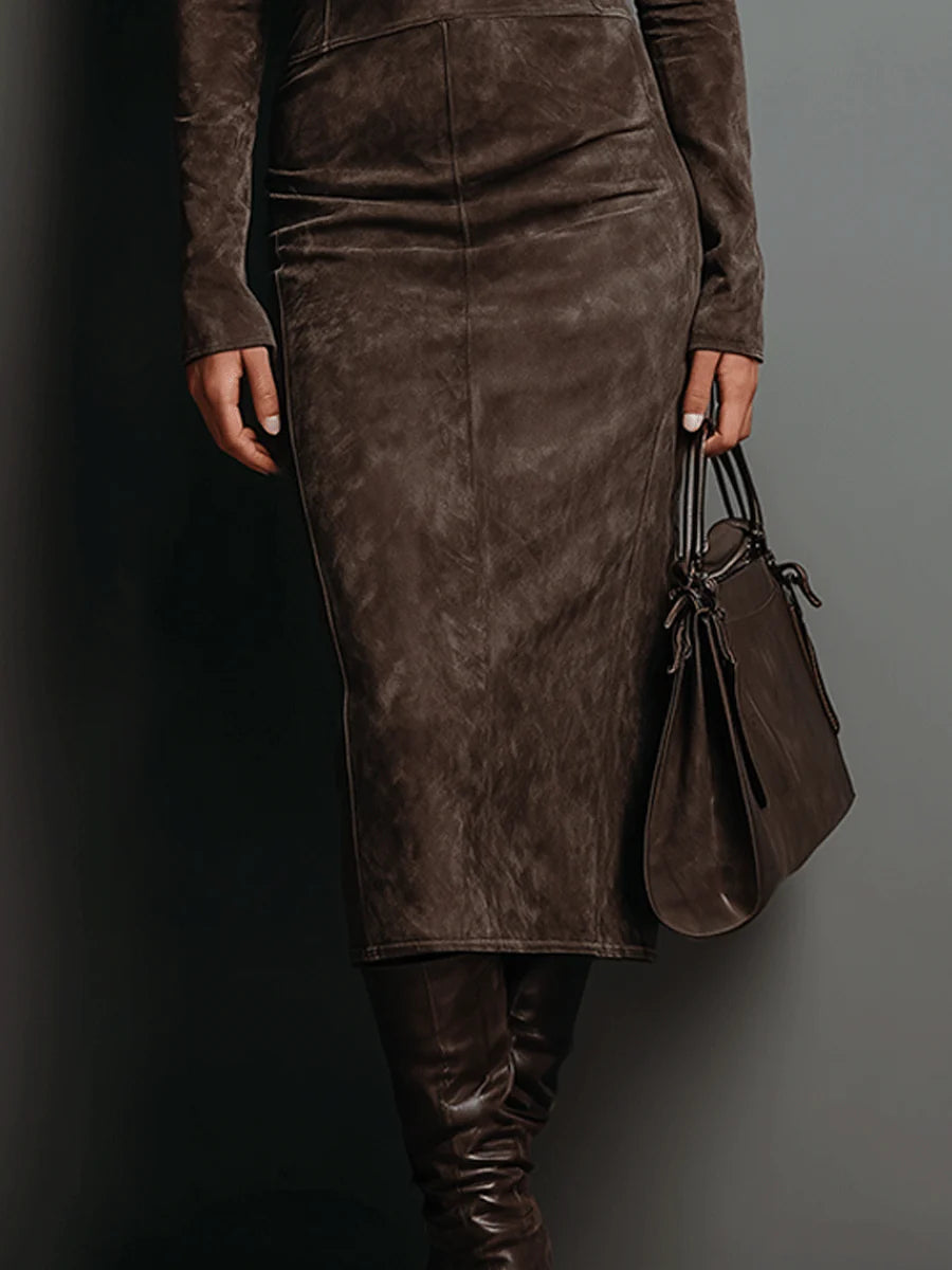 Ember | High-Neck Long Sleeve Midi Dress